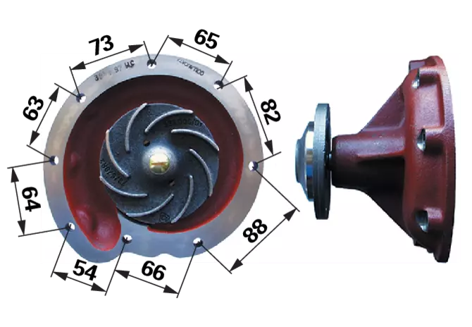 Wasserpumpe anstelle von Case IH 3132741R93 – mit Laufrad ø 112 mm mit Dichtung GartenShop24 - Hochwertige Gartengeräte