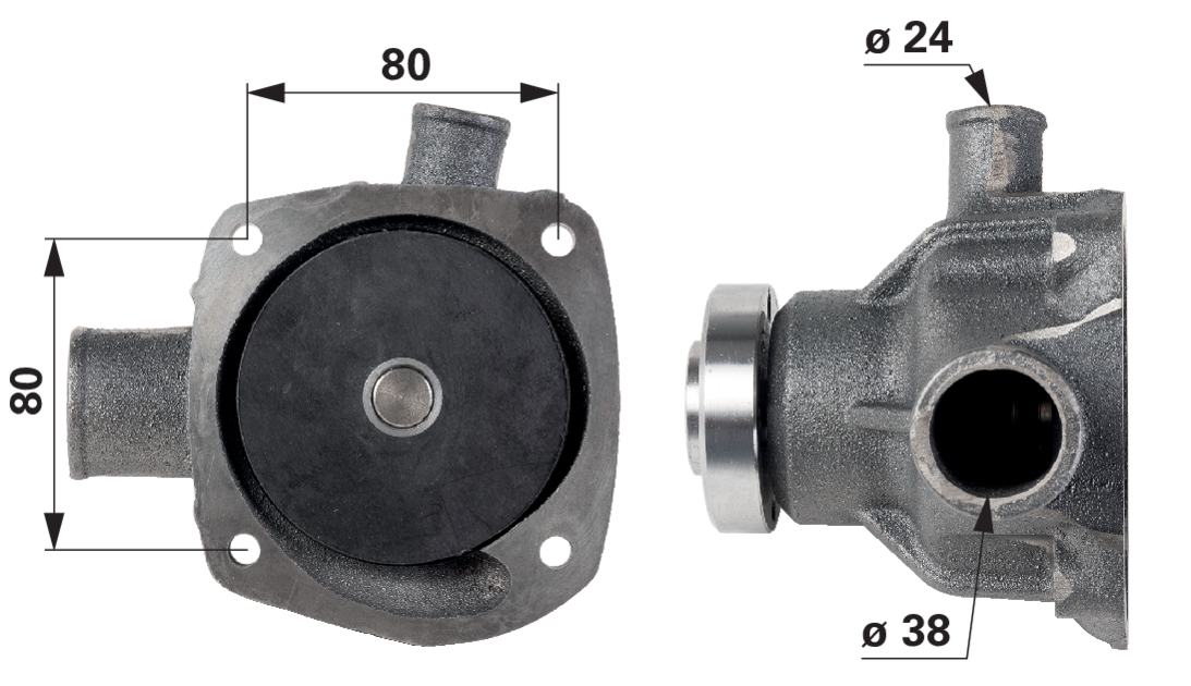 Wasserpumpe mit Dichtung, verstärkte Ausführung, anstelle von Fendt F382200610011 GartenShop24 - Hochwertige Gartengeräte