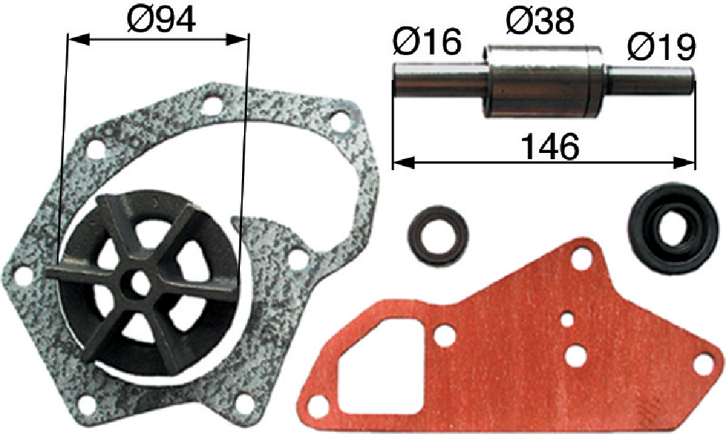 Reparatursatz für Wasserpumpe anstelle von John Deere RE62658 GartenShop24 - Hochwertige Gartengeräte