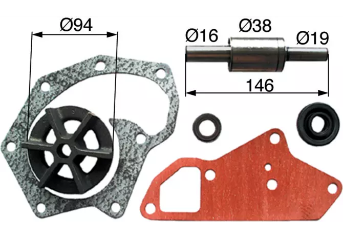 Reparatursatz für Wasserpumpe anstelle von John Deere RE62658 GartenShop24 - Hochwertige Gartengeräte