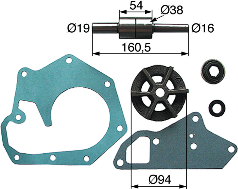 Reparatursatz Wasserpumpe anstelle John Deere RE62659 GartenShop24 - Hochwertige Gartengeräte