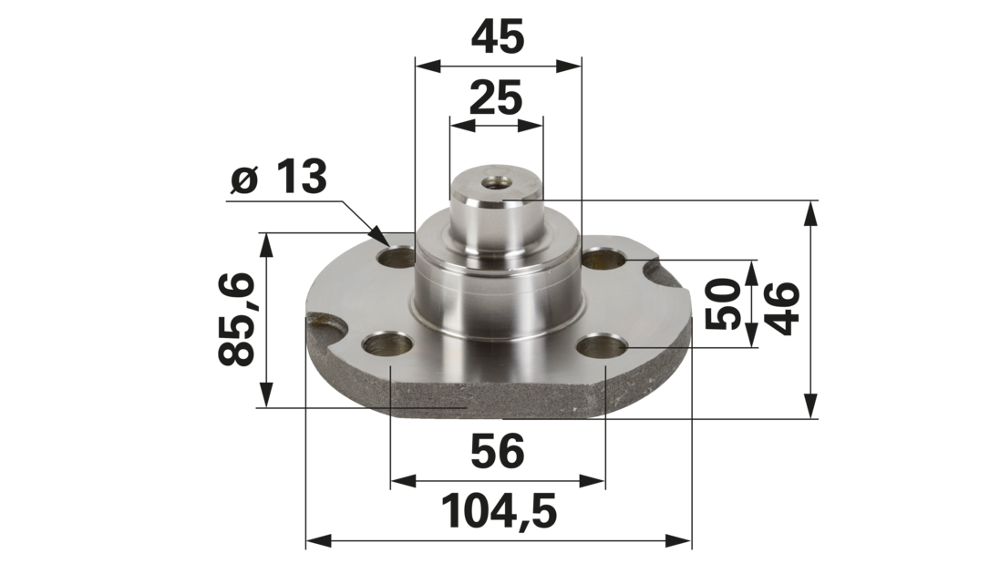 Carraro Achsen Achsschenkelbolzen unten Breite 104,5 mm Carraro Achsen