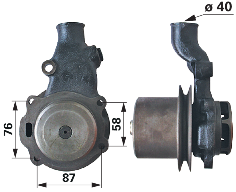Wasserpumpe mit Dichtung anstelle von Massey Ferguson 41313231P GartenShop24 - Hochwertige Gartengeräte
