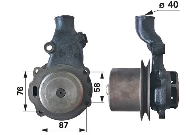Wasserpumpe mit Dichtung anstelle von Massey Ferguson 41313231P GartenShop24 - Hochwertige Gartengeräte