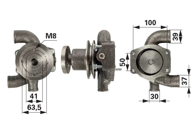 Wasserpumpe mit Dichtung anstelle von Massey Ferguson 41312059 GartenShop24 - Hochwertige Gartengeräte