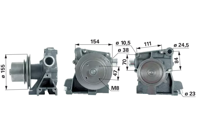 Wasserpumpe mit O-Ring und Deckel anstelle von Steyr 130800060005 GartenShop24 - Hochwertige Gartengeräte