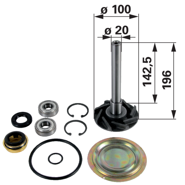 Reparatursatz für Wasserpumpe anstelle von Steyr 131100060700 – passt nur bei original Pumpe GartenShop24 - Hochwertige Gartengeräte