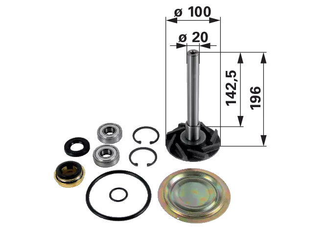Reparatursatz für Wasserpumpe anstelle von Steyr 131100060700 – passt nur bei original Pumpe GartenShop24 - Hochwertige Gartengeräte