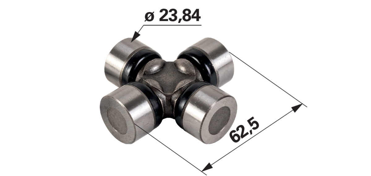 Kreuzgelenk 62,5 x 23,8 mm – Ersatz für CNH 5191024 GartenShop24 - Hochwertige Gartengeräte