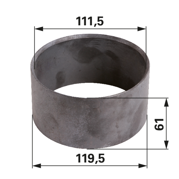 Schrumpfbuchse hinten 111,5 x 119,5 x 61 mm anstelle von Lindner 5181010021 GartenShop24 - Hochwertige Gartengeräte