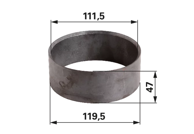 Schrumpfbuchse vorne 111,5 x 119,5 x 47 mm anstelle von Lindner 5170010505 GartenShop24 - Hochwertige Gartengeräte