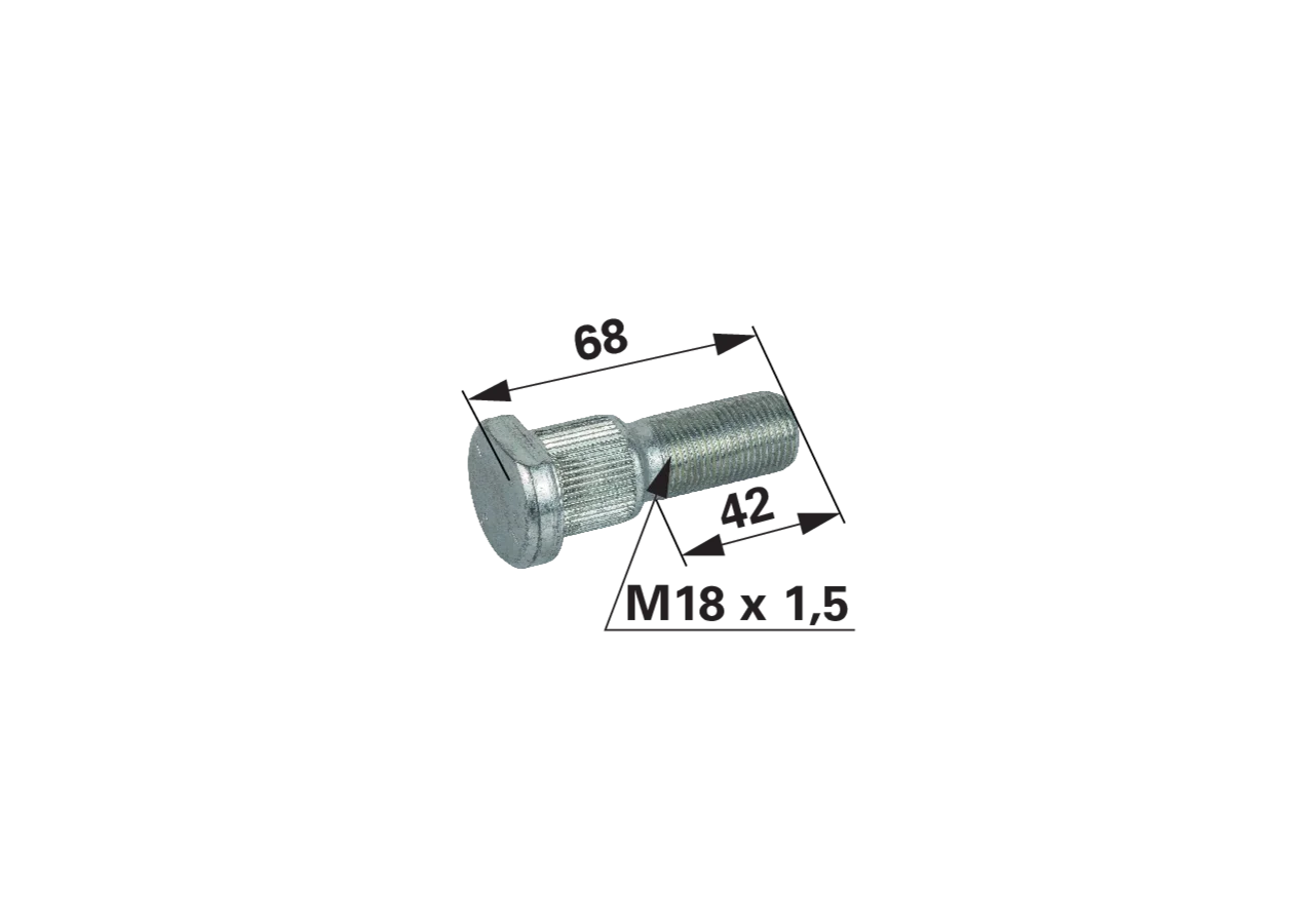 Dana Spicer Radbolzen M18 x 1,5 x 60 mm Dana Spicer