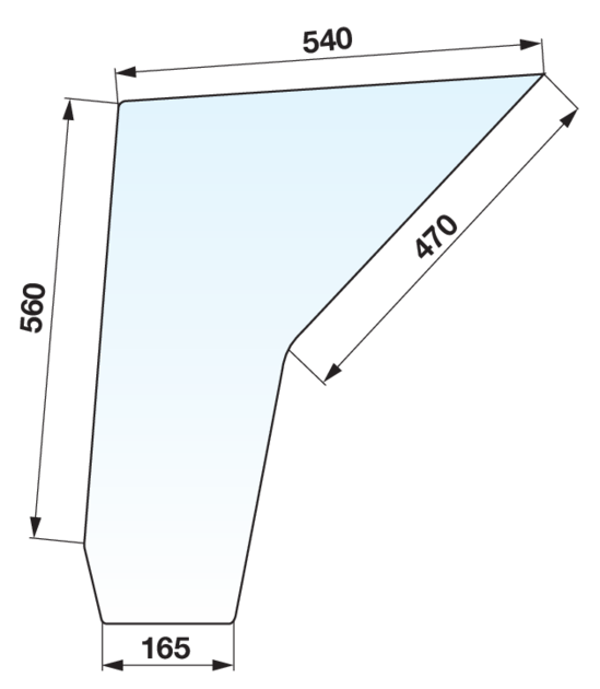 Türscheibe links, rechts, unten, klar zu Kabine RS1 anstelle von Steyr 1-34-701-029 GartenShop24 - Hochwertige Gartengeräte