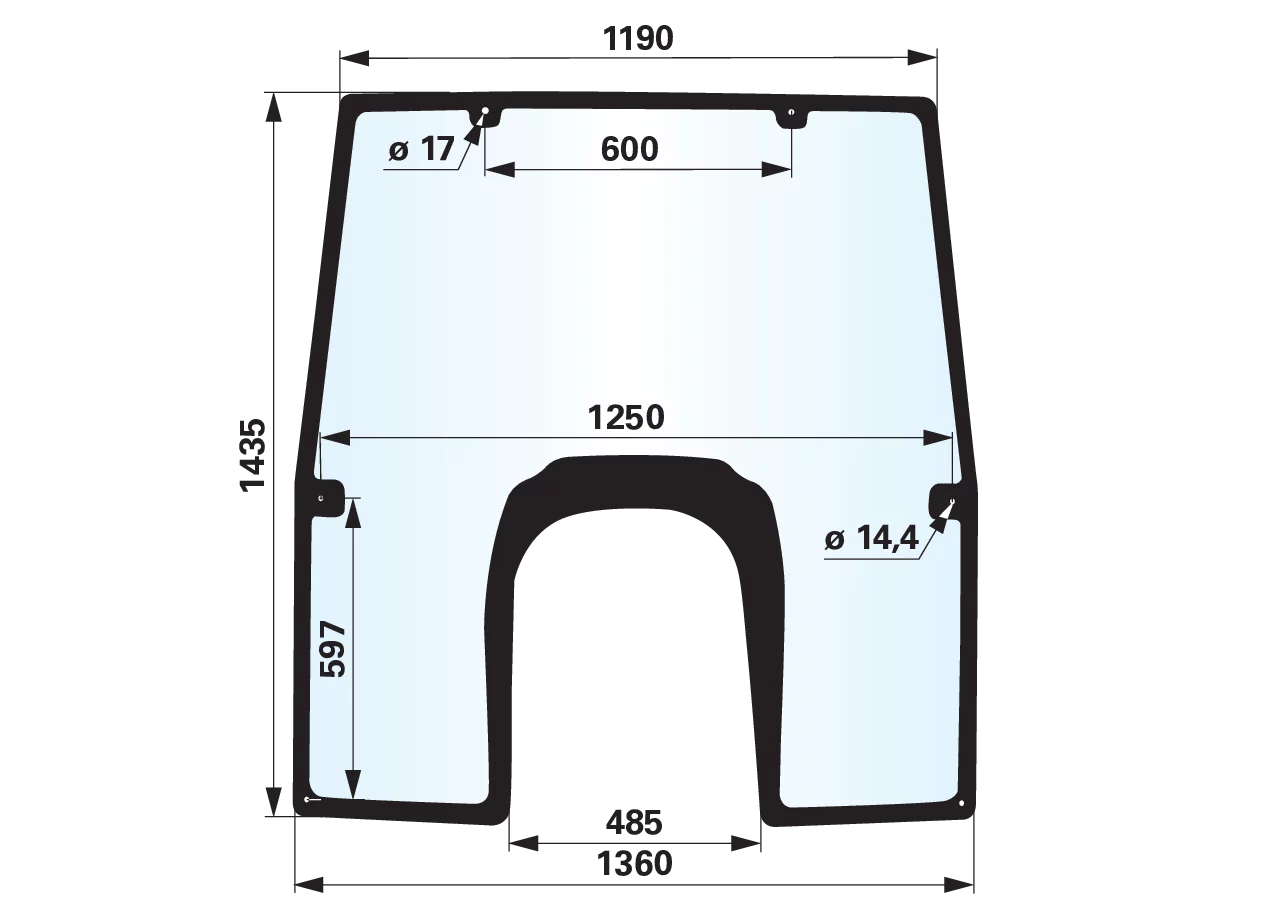 Frontscheibe Panorama starr klar anstelle von John Deere L213348 GartenShop24 - Hochwertige Gartengeräte