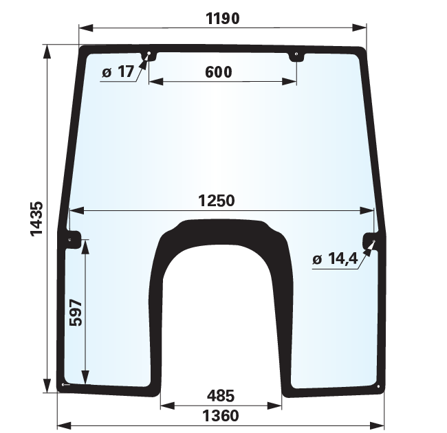 Frontscheibe Panorama starr klar anstelle von John Deere L213348 GartenShop24 - Hochwertige Gartengeräte