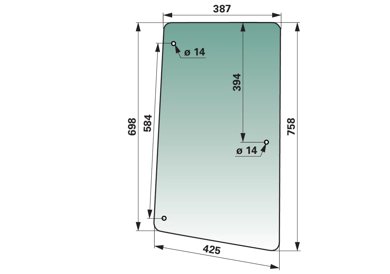 Seitenscheibe rechts anstelle von John Deere L213353 GartenShop24 - Hochwertige Gartengeräte