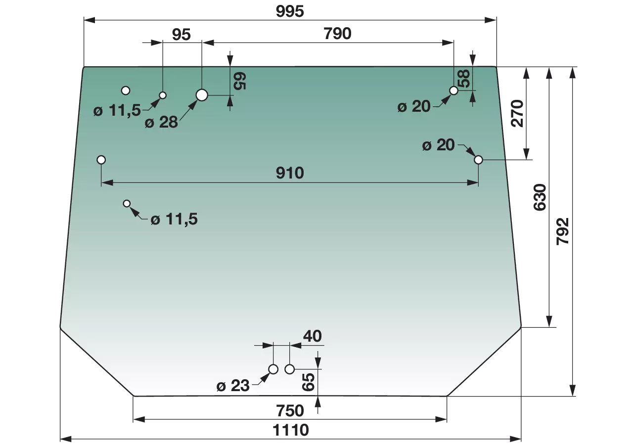 Heckscheibe grün getönt anstelle von Fendt 816810050010 GartenShop24 - Hochwertige Gartengeräte