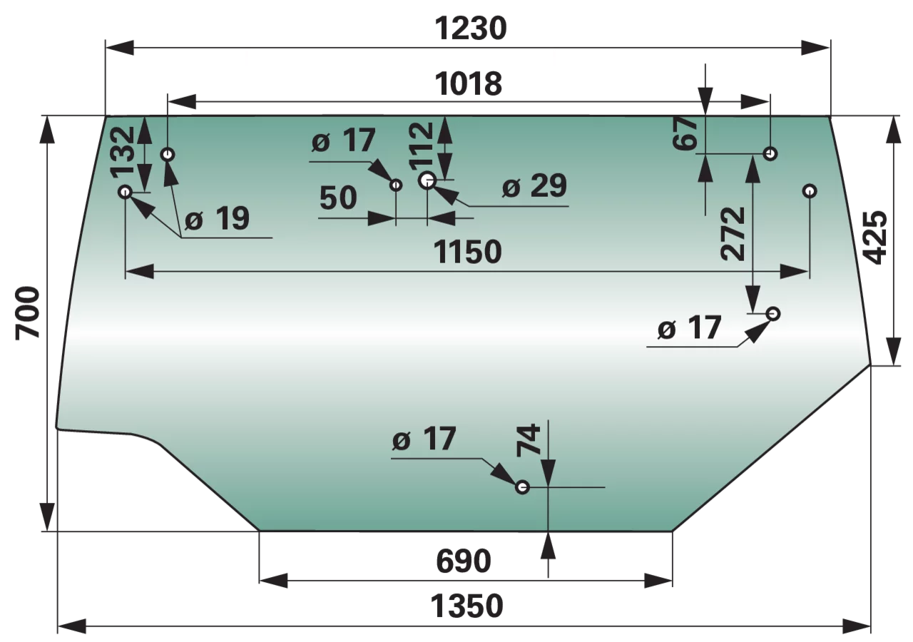 Heckscheibe anstelle von Fendt 334810050010 Farbe grün getönt GartenShop24 - Hochwertige Gartengeräte