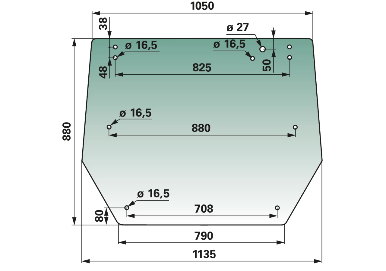 Heckscheibe grün getönt anstelle von Valtra V33118310 GartenShop24 - Hochwertige Gartengeräte