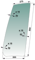 Seitenscheibe rechts, grün getönt, Ersatz für SLH 04418829 GartenShop24 - Hochwertige Gartengeräte