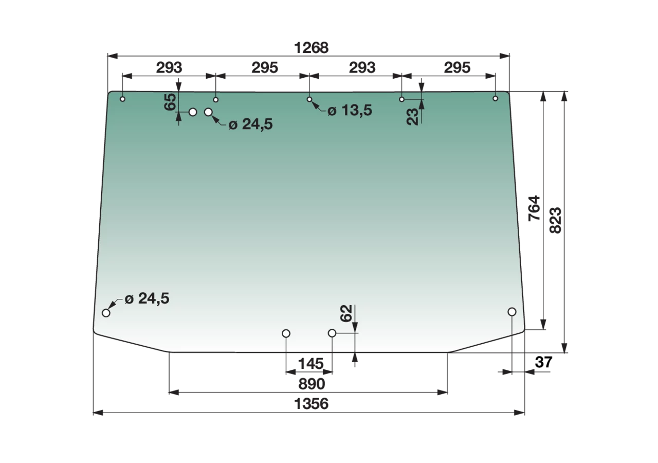 Heckscheibe grün getönt anstelle von SLH 0.007.5181.0/20 GartenShop24 - Hochwertige Gartengeräte