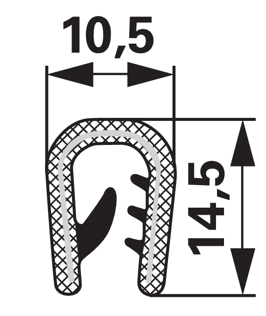 Kantenschutzprofil Klemmbereich 2–5 mm, Schwarz GartenShop24 - Hochwertige Gartengeräte