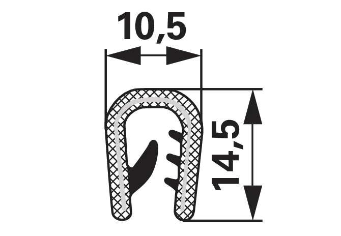 Kantenschutzprofil Klemmbereich 2–5 mm, Schwarz GartenShop24 - Hochwertige Gartengeräte
