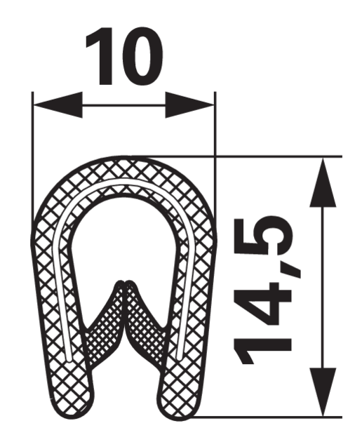 Kantenschutzprofil Klemmbereich 1–4 mm Schwarz GartenShop24 - Hochwertige Gartengeräte