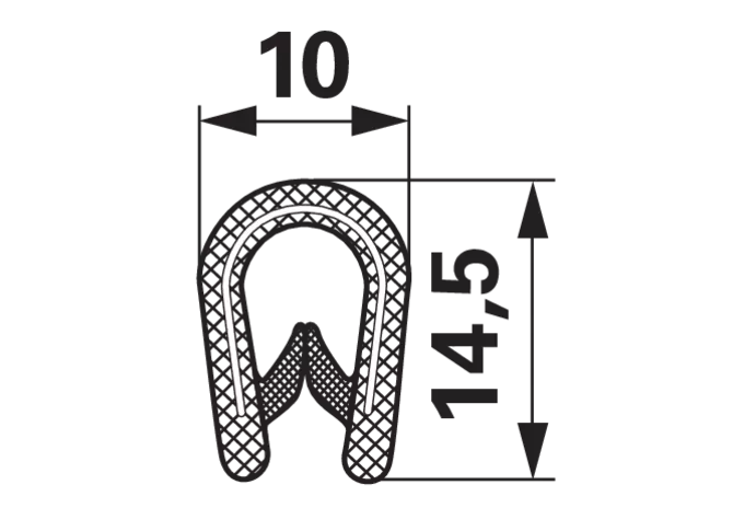 Kantenschutzprofil Klemmbereich 1–4 mm Schwarz GartenShop24 - Hochwertige Gartengeräte
