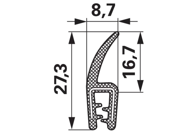 Dichtungsprofil Klemmbereich 1–3 mm GartenShop24 - Hochwertige Gartengeräte