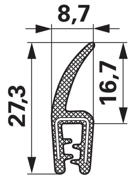 Dichtungsprofil Klemmbereich 1–3 mm GartenShop24 - Hochwertige Gartengeräte