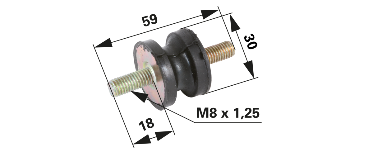 Gummilager Trittbrett, Kühler anstelle von Steyr 1188540117 GartenShop24 - Hochwertige Gartengeräte