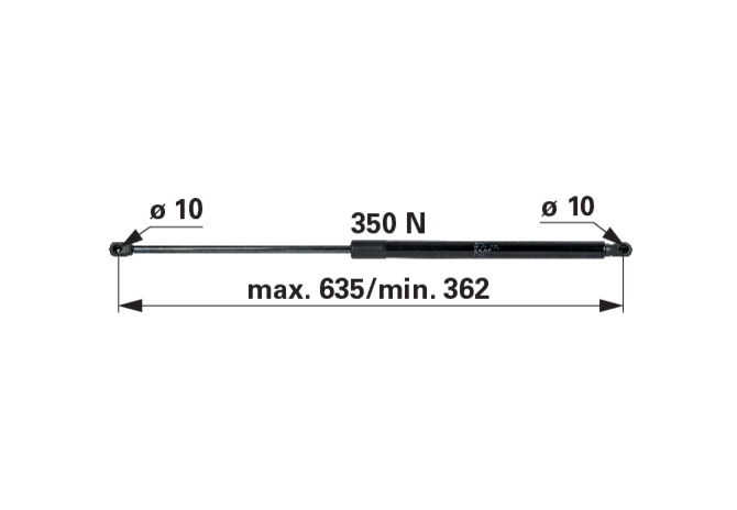 Stabilus Gasdruckfeder für Motorhaube passend für John Deere SJ29696 Stabilus