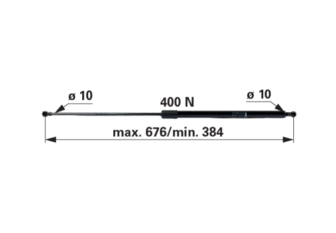 Stabilus Gasdruckfeder für Motorhaube anstelle von John Deere AL231341 Stabilus