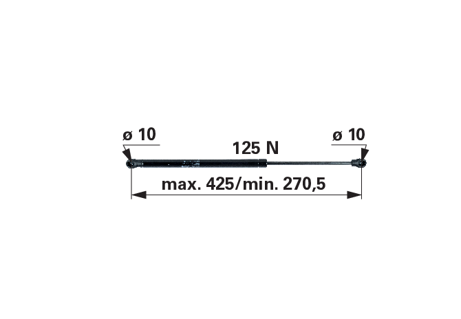 Stabilus Gasdruckfeder für Heckscheibe anstelle von John Deere RE261886 Stabilus