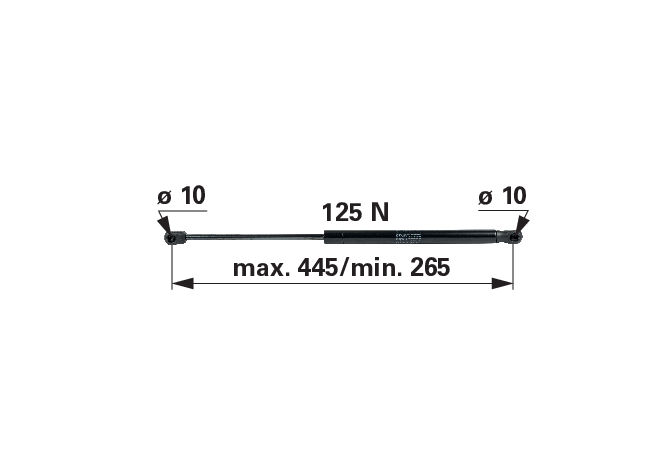 Stabilus Gasdruckfeder für Heckscheibe anstelle von John Deere RE593531 Stabilus