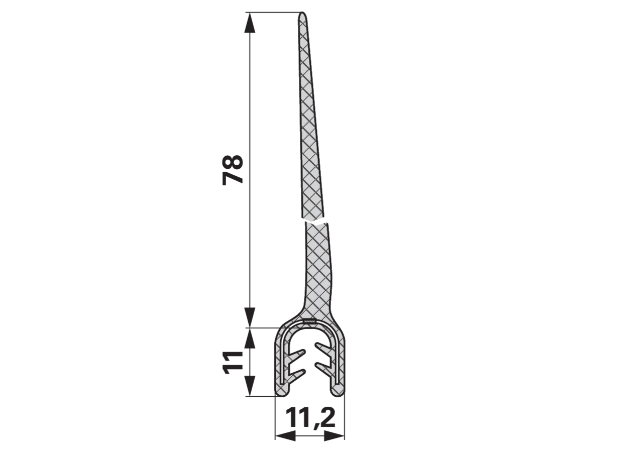 Dichtungsprofil mit Fahne, Klemmbereich 2 - 4 mm GartenShop24