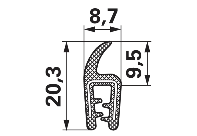 Gummiklemmprofil Klemmbereich 1–2 mm GartenShop24 - Hochwertige Gartengeräte