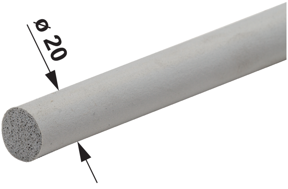 Moosgummirundschnur AD 20 mm Hellgrau GartenShop24 - Hochwertige Gartengeräte