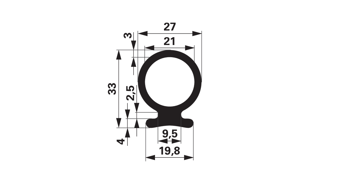 Fingerschutzprofil AD 27 mm Schwarz GartenShop24 - Hochwertige Gartengeräte