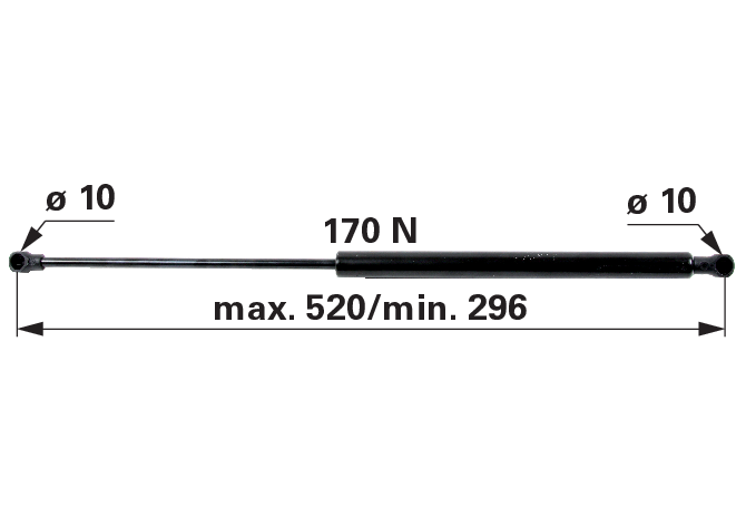 Gasdruckfeder für Heckscheibe anstelle von CNH 9960892 GartenShop24 - Hochwertige Gartengeräte