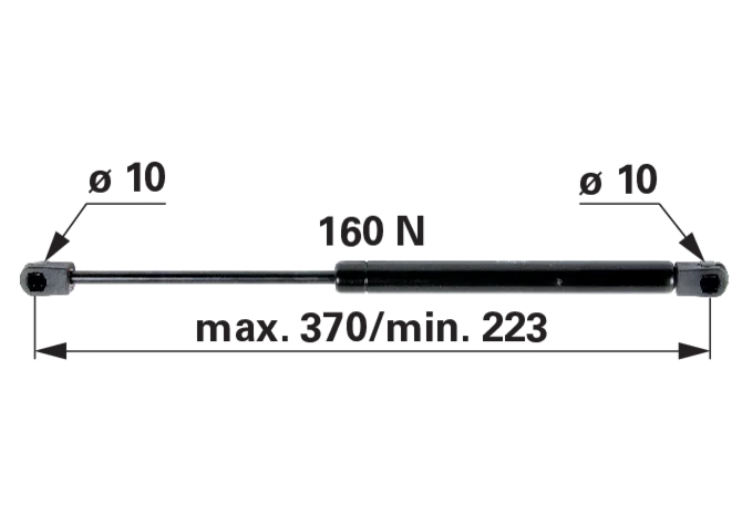 Gasdruckfeder für Heckscheibe anstelle von CNH 83952213 GartenShop24 - Hochwertige Gartengeräte