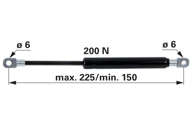 Gasdruckfeder für Dachluke 200 N, Länge 225 mm, anstelle von Case IH 3399422R3 GartenShop24 - Hochwertige Gartengeräte
