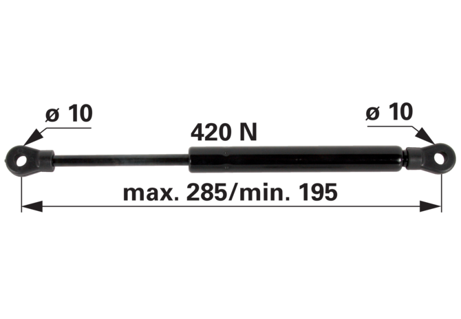 Gasdruckfeder für Frontscheibe 420 N, Länge 285 mm – passend für Case IH 3123040R1 GartenShop24 - Hochwertige Gartengeräte