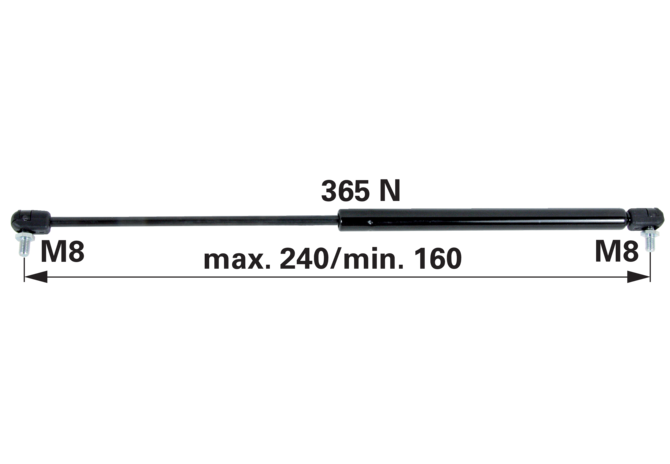 Gasdruckfeder für Heckklappe 365 N, 240 mm – passend für Case IH 1284636C1 GartenShop24 - Hochwertige Gartengeräte