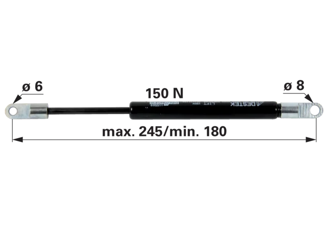Gasdruckfeder für Dachluke 150 N, Länge 245 mm – Ersatz für Case IH 3221572R1 GartenShop24 - Hochwertige Gartengeräte