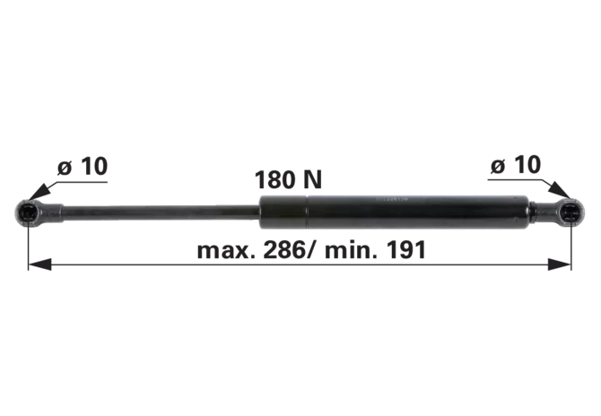 Stabilus Gasdruckfeder für Türe, 180 N, 286 mm, anstelle CNH 87352613 Stabilus