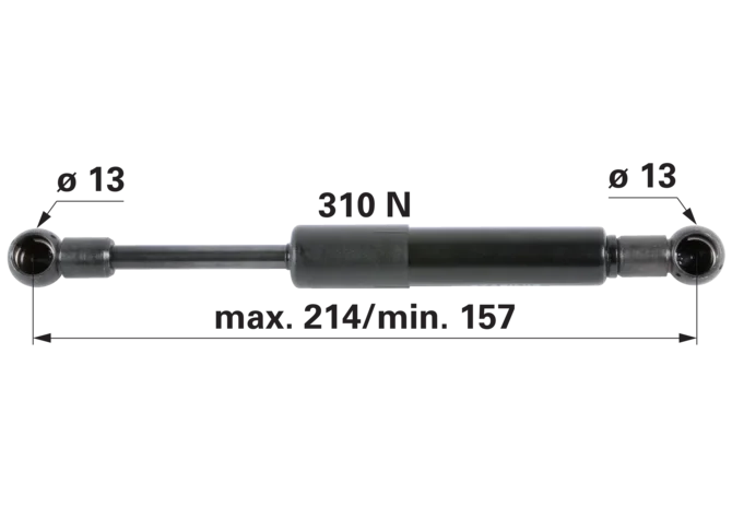 Stabilus Gasdruckfeder für Türe, 310 N, Länge 214 mm, anstelle von CNH 87378324 Stabilus
