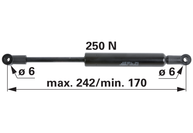 Gasdruckfeder für Türe 250 N, Länge 242 mm – passend für David Brown K303870 GartenShop24 - Hochwertige Gartengeräte