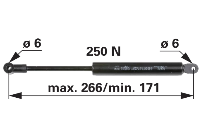 Gasdruckfeder für Türe 250 N, Länge 266 mm – passend für David Brown K311288 GartenShop24 - Hochwertige Gartengeräte